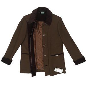 NEW $795 Geiger Austria Boiled Wool Jacket! 8 e 38  Brown With Corduroy Trim